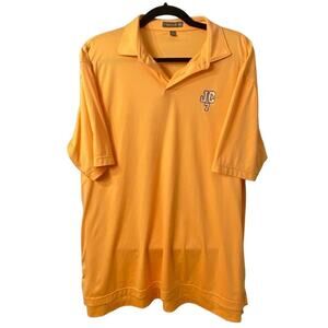 Peter Millar Summer Comfort Short Sleeve Golf Embroidered Polo Orange Size Large